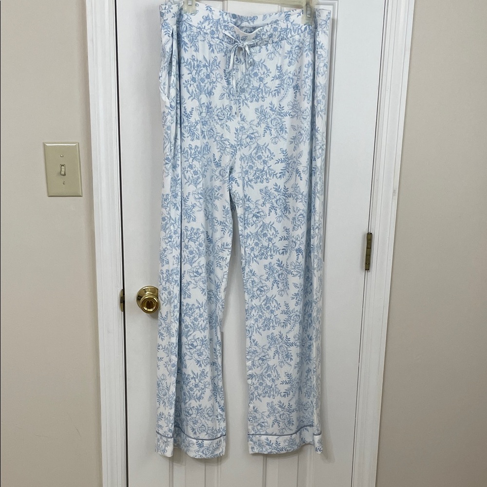 Cozy Earth Blue and White Floral Pajama Pants